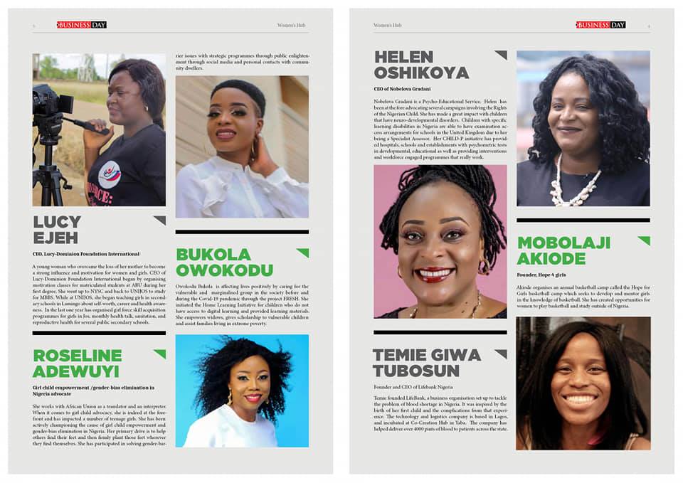 Feature as one of the 60 Women Champions on Business Day Nigeria’s Women’s Hub to celebrate Nigeria 60th Independence Day.