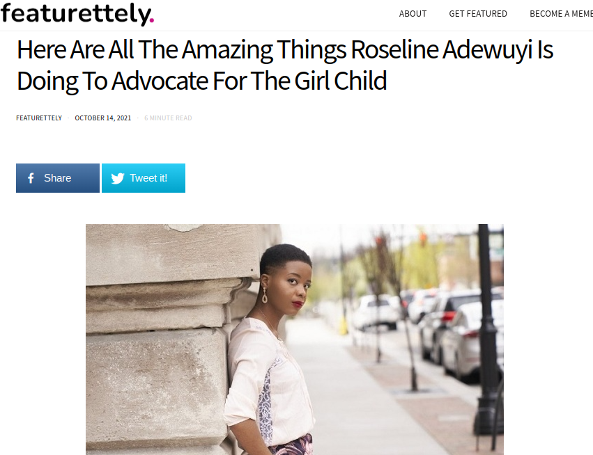 Here Are All The Amazing Things Roseline Adewuyi Is Doing To Advocate For The Girl Child. Woman.ng